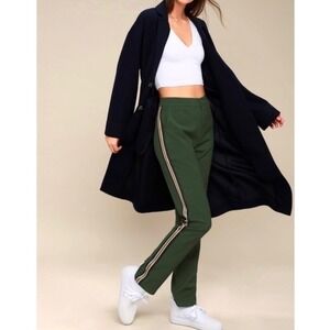 Lulus Women Green Striped Side Pocket Dress Pants Trousers Size M  Dressy Casual